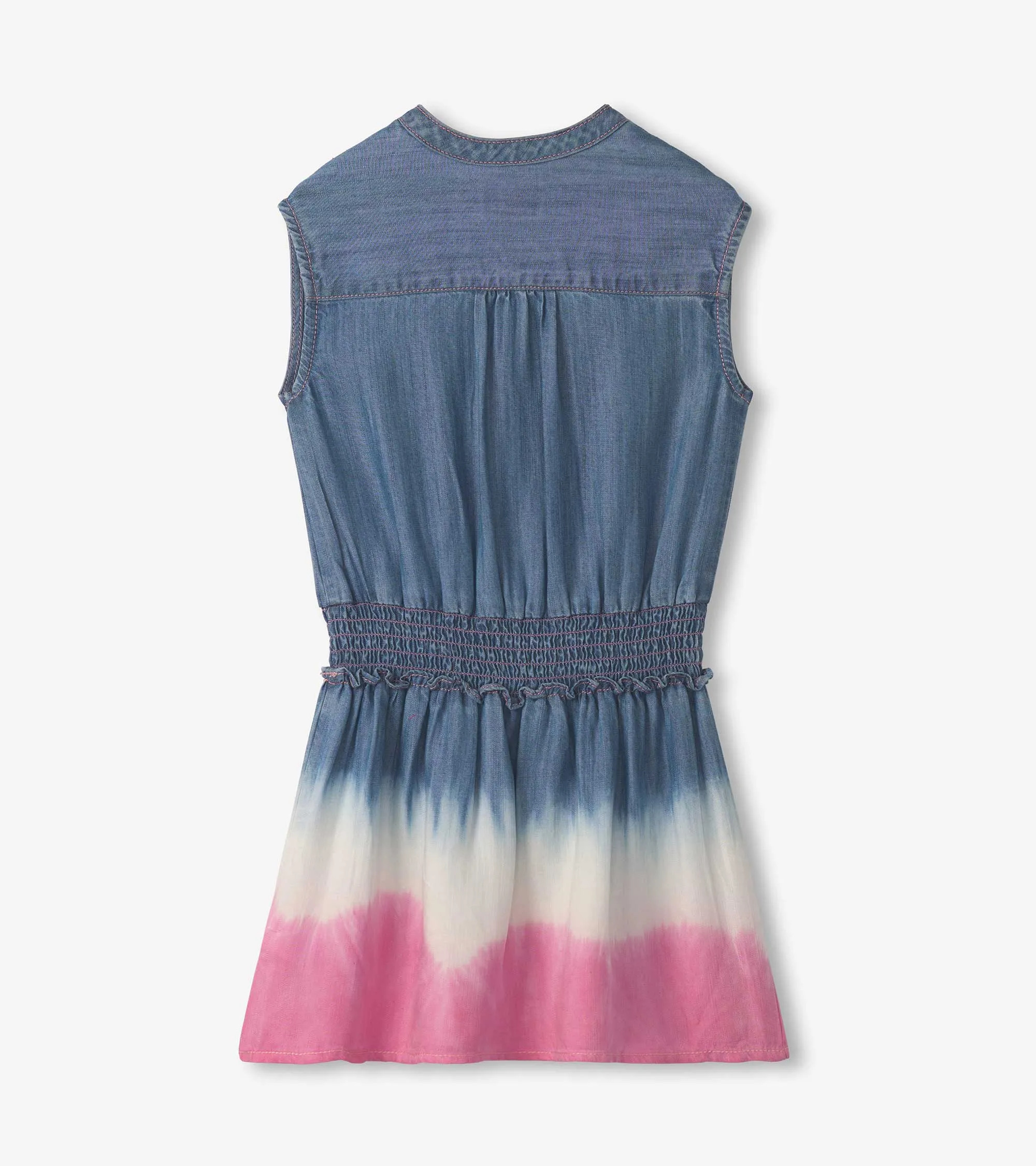 Girls Sapphire Stripes Smocked Waist Dress -Hatley