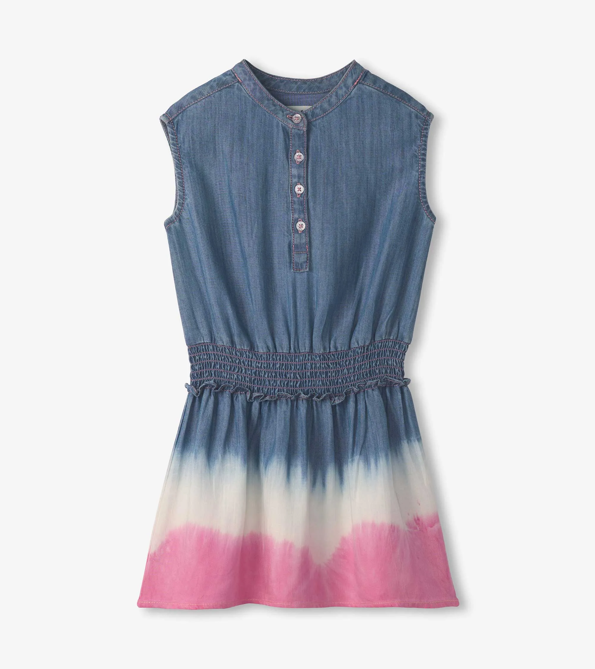 Girls Sapphire Stripes Smocked Waist Dress -Hatley