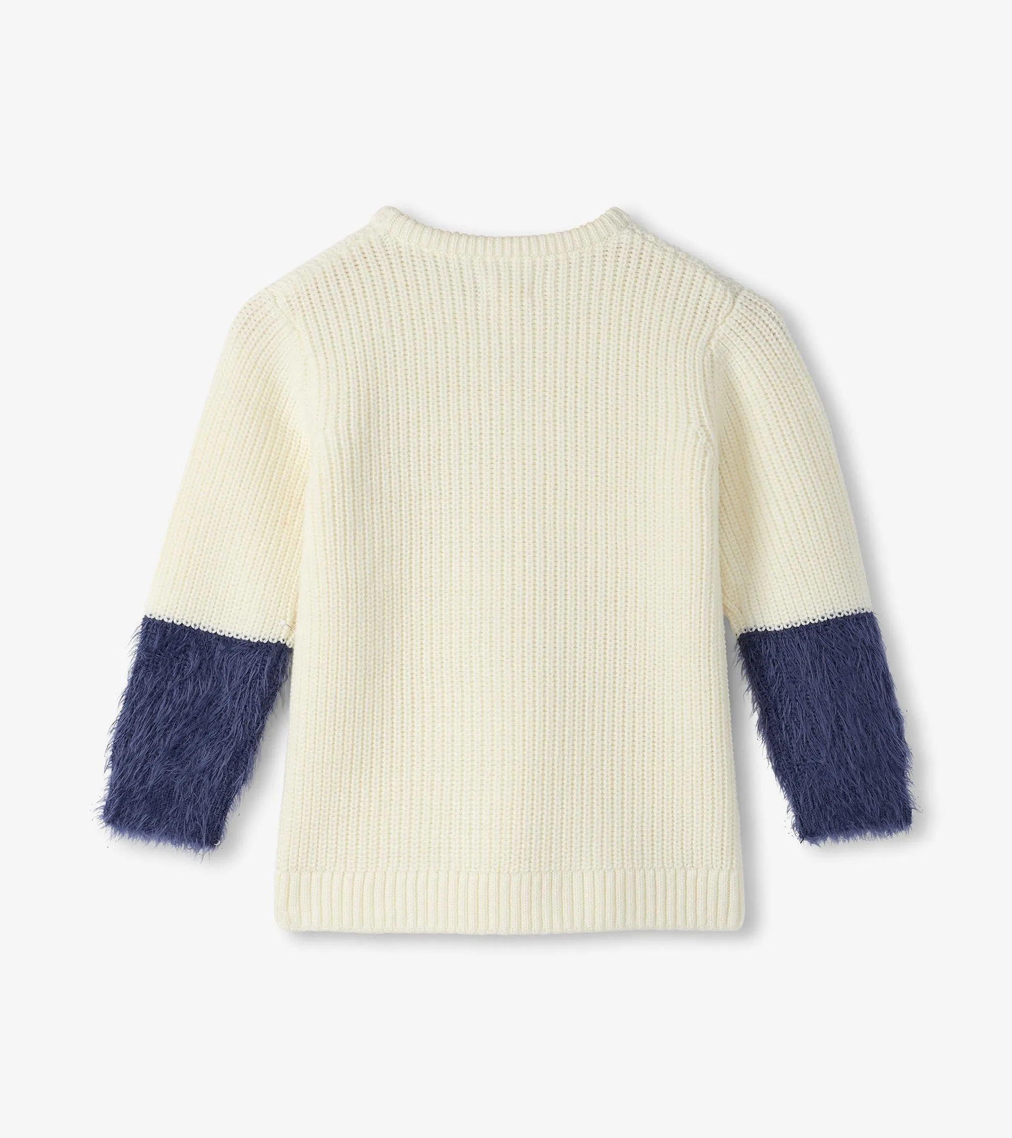 Girls Sequin Bow Fluffy Sleeve Sweater -Hatley