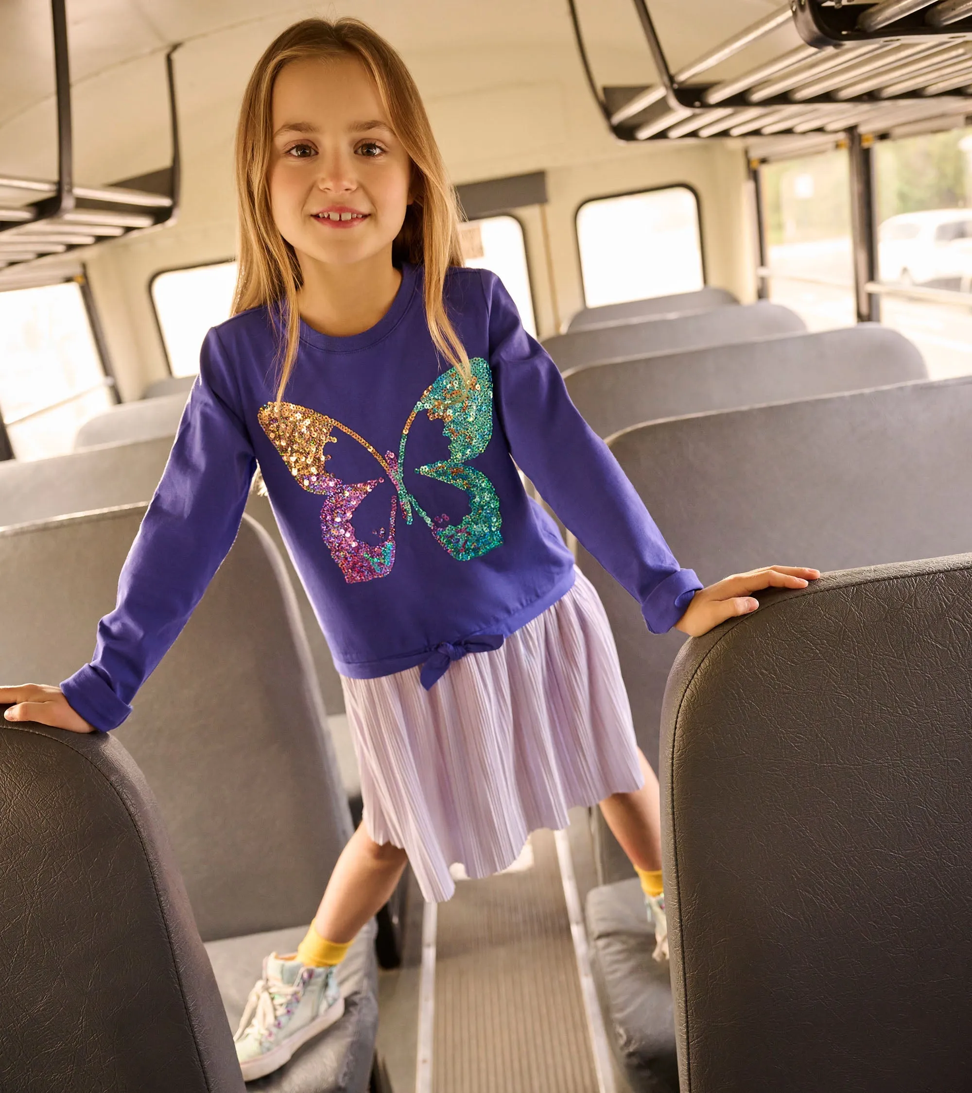 Girls Sequin Butterfly Skirt Dress -Hatley