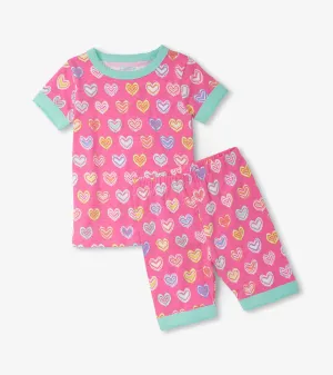 Girls Shibori Hearts Short Pajama Set -Hatley