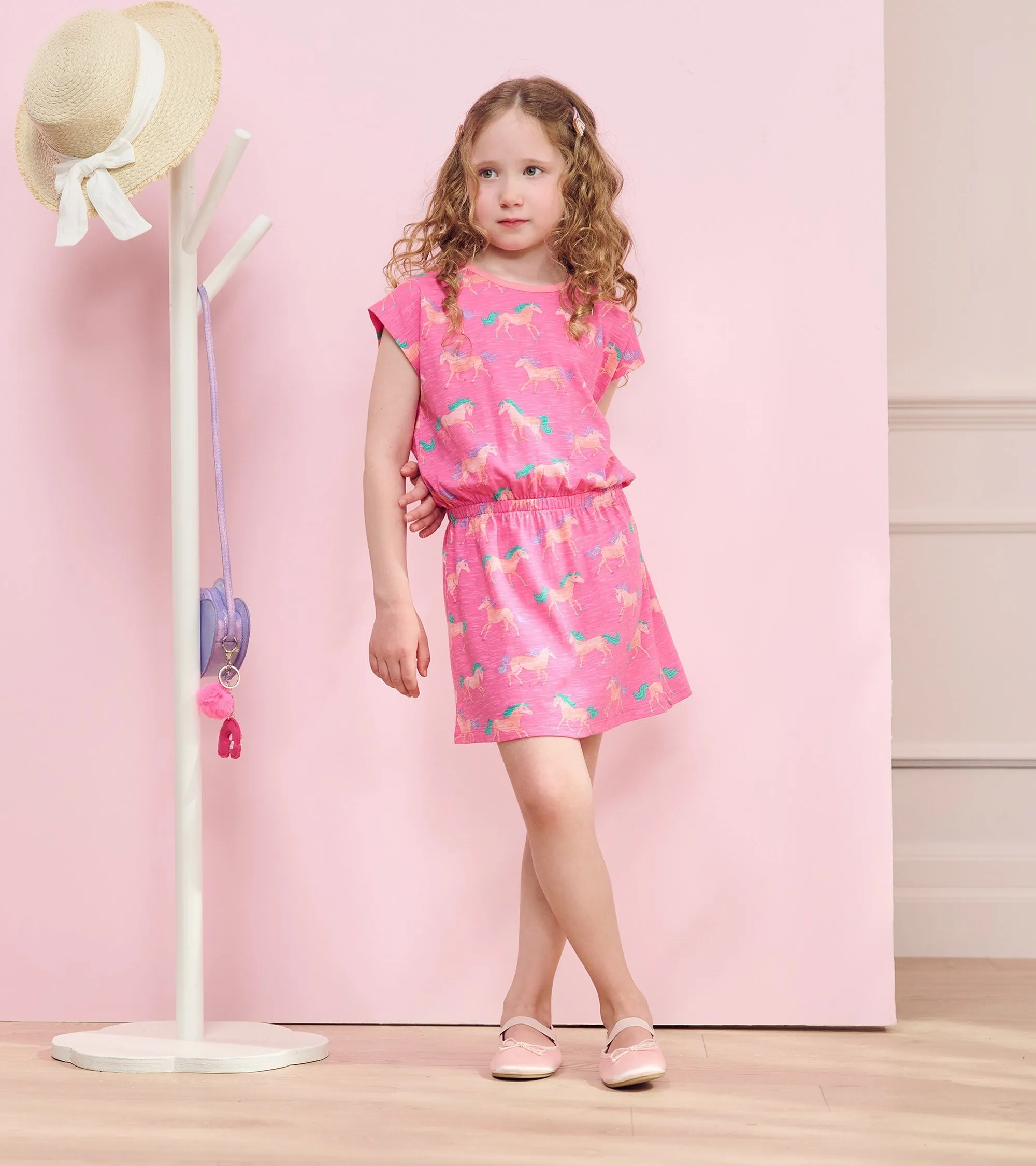 Girls Shimmer Horses Relaxed Dress -Hatley