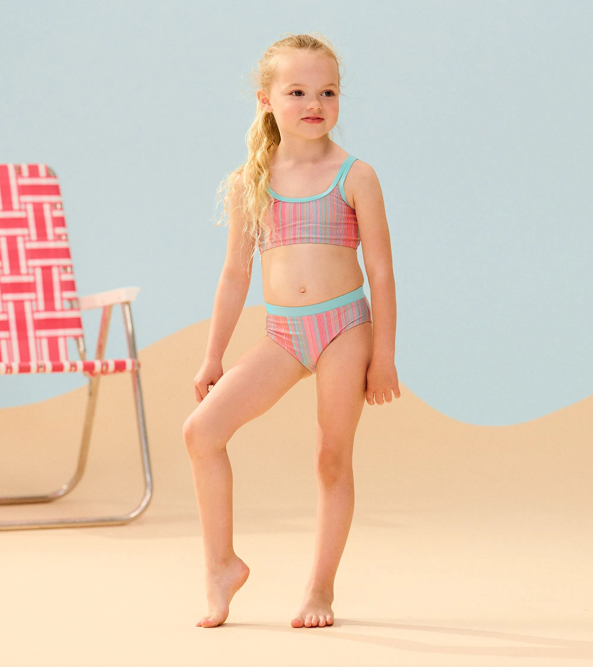 Girls Shimmer Stripe Bikini Set -Hatley