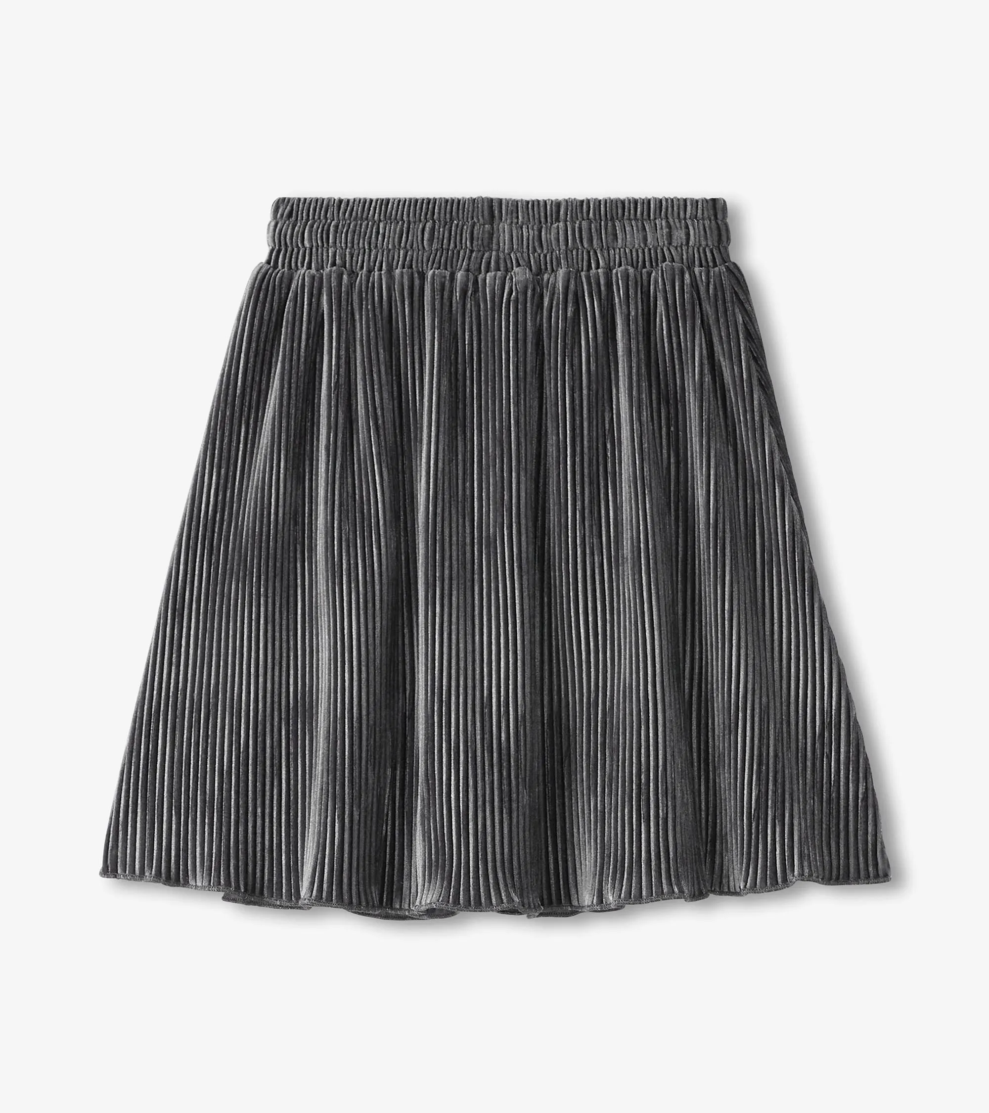 Girls Silver Shine Pleated Velour Skirt -Hatley