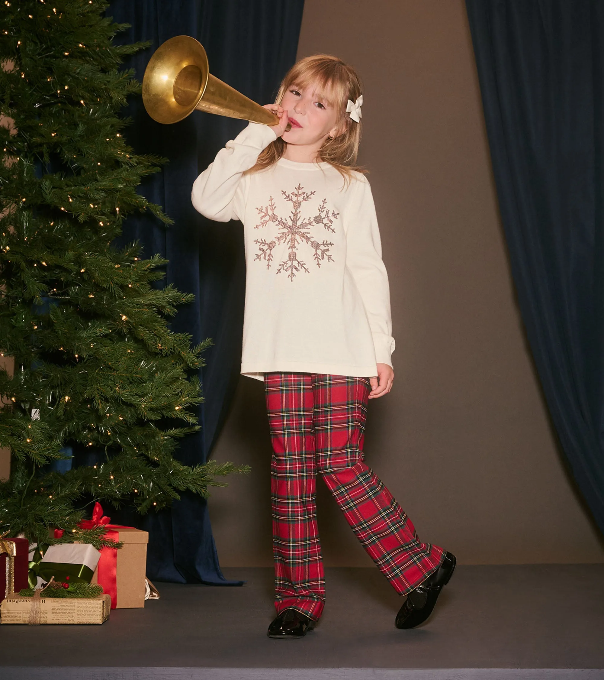 Girls Snowflake Pullover Sweater -Hatley