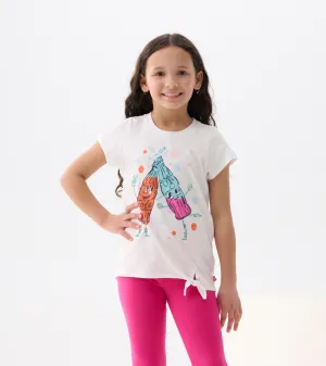 Girls Soda Pop Tie Front T-Shirt -Hatley