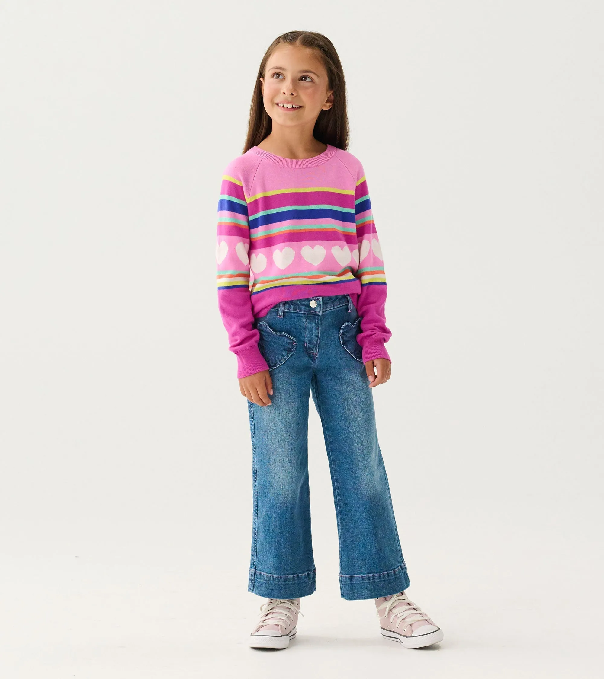 Girls Stretch Denim Wide Leg Pants -Hatley