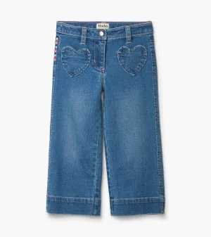 Girls Stretch Denim Wide Leg Pants -Hatley