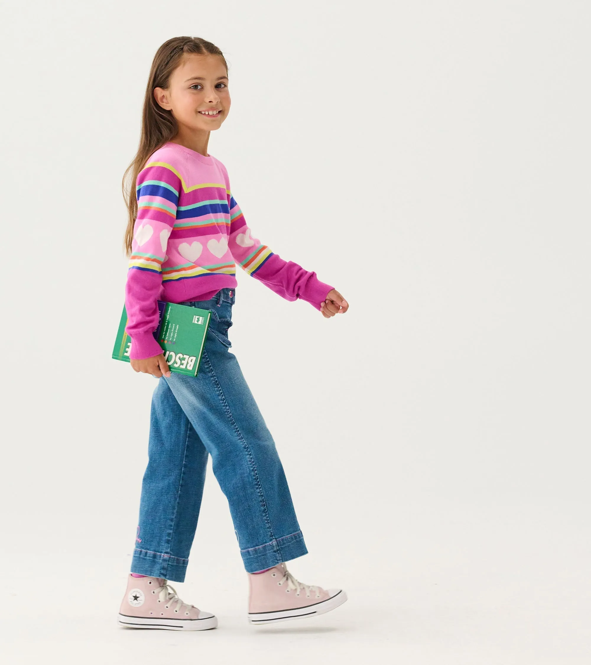 Girls Stretch Denim Wide Leg Pants -Hatley