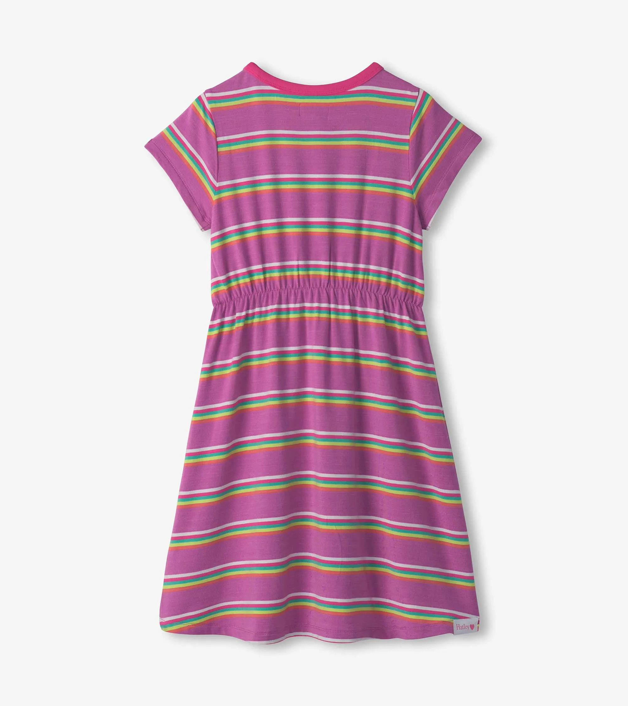 Girls Striped Purple High-Low Dress -Hatley