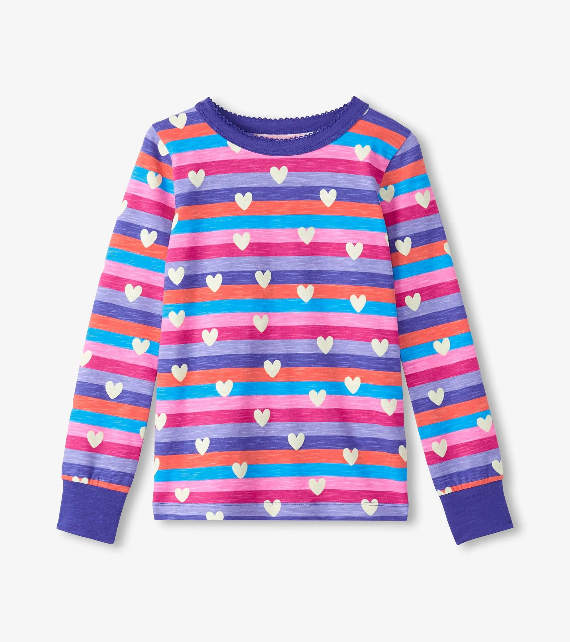 Girls Stripes & Hearts Pajama Set -Hatley