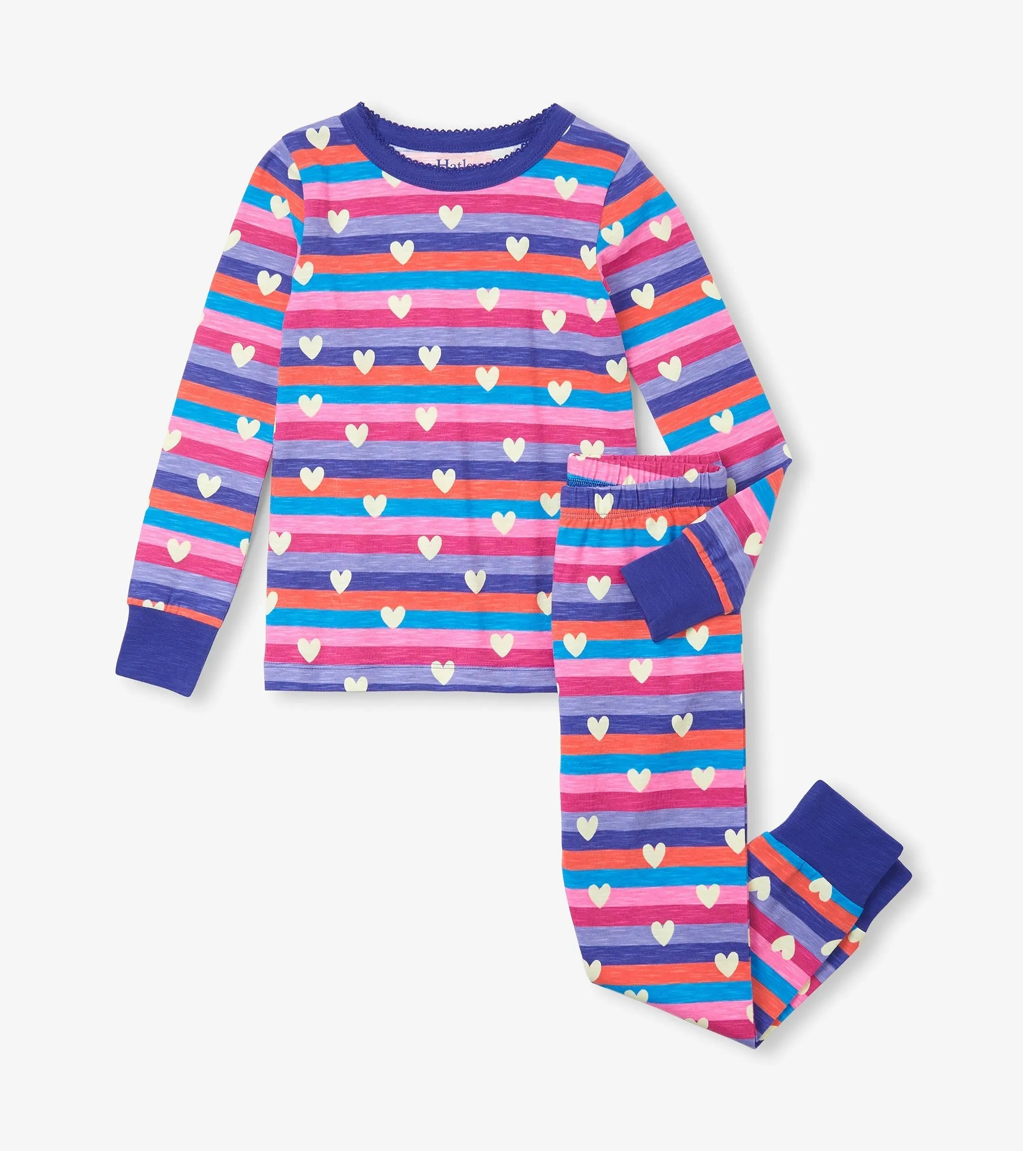 Girls Stripes & Hearts Pajama Set -Hatley