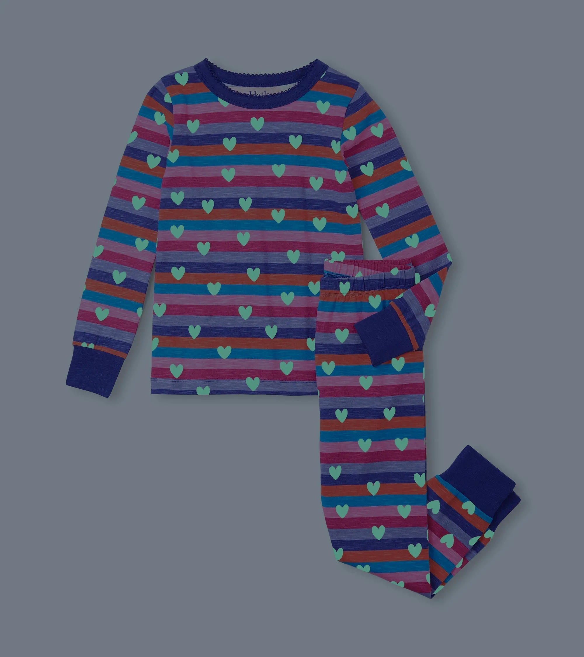 Girls Stripes & Hearts Pajama Set -Hatley