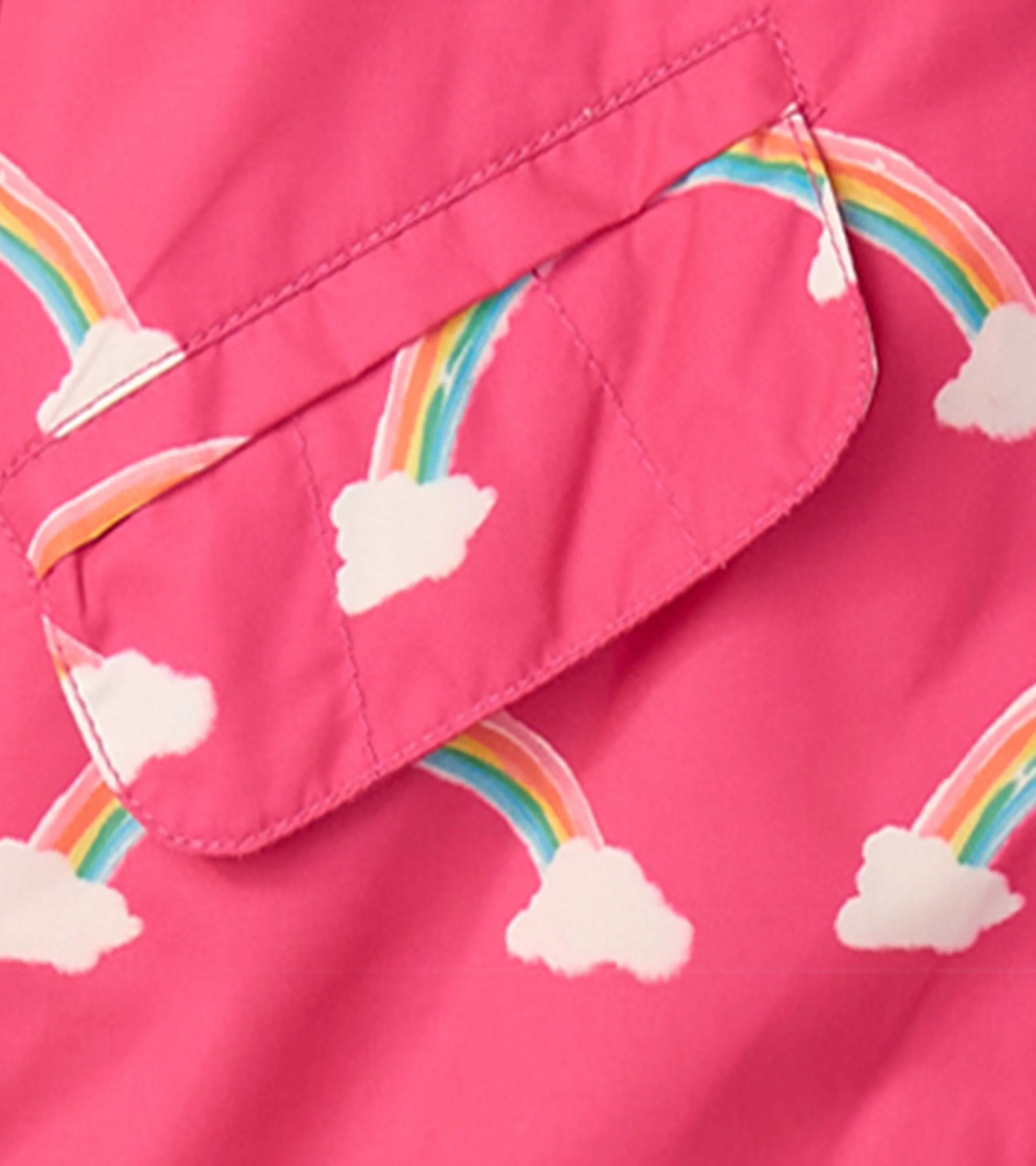 Girls Summer Rainbow Zip-Up Lightweight Rain Jacket -Hatley