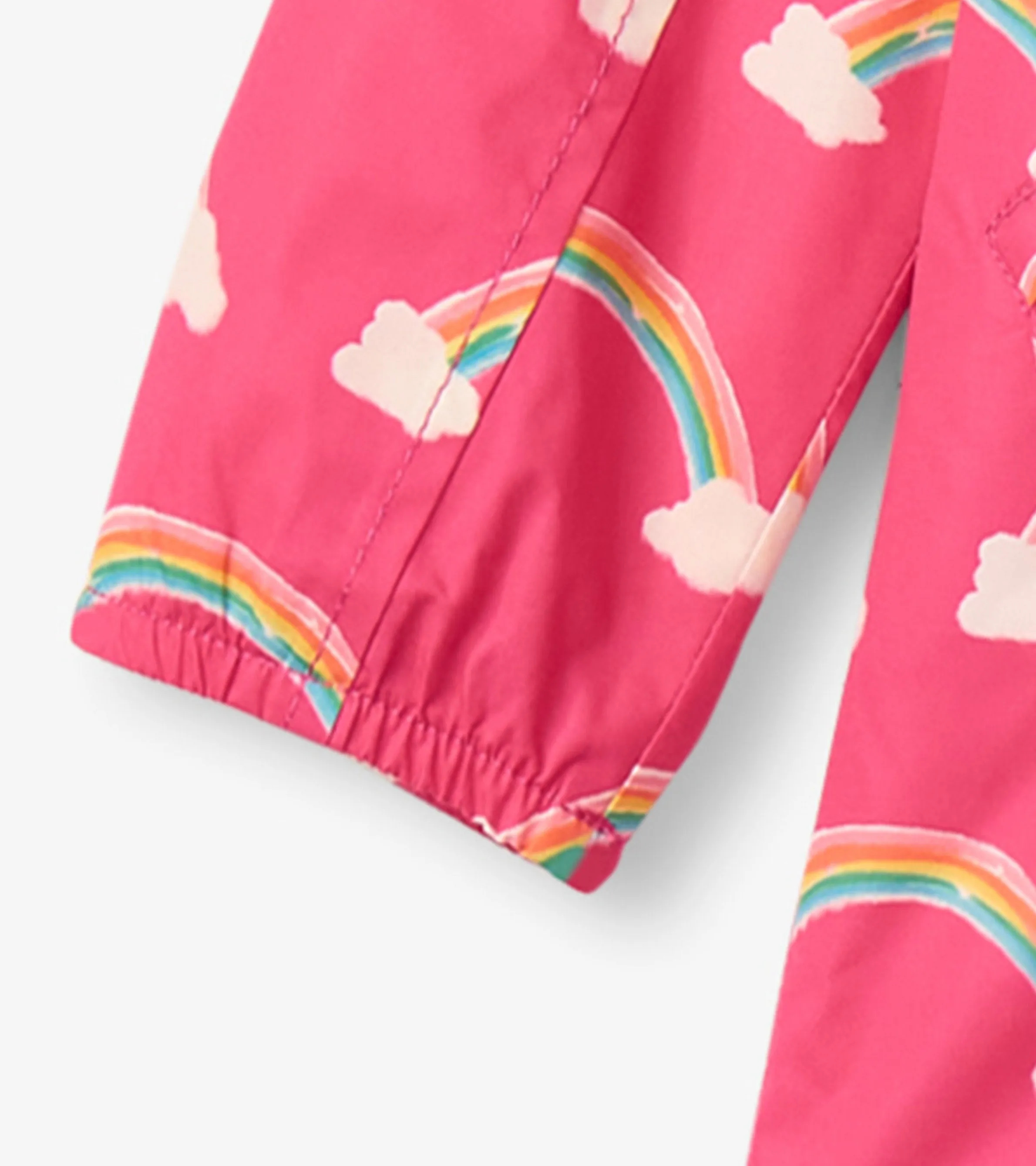 Girls Summer Rainbow Zip-Up Lightweight Rain Jacket -Hatley