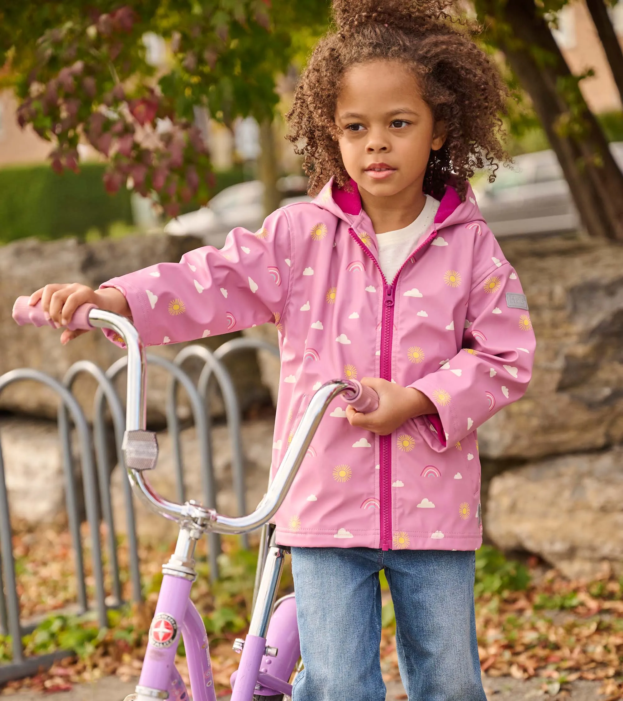 Girls Sun Charms Zip-Up Rain Jacket -Hatley