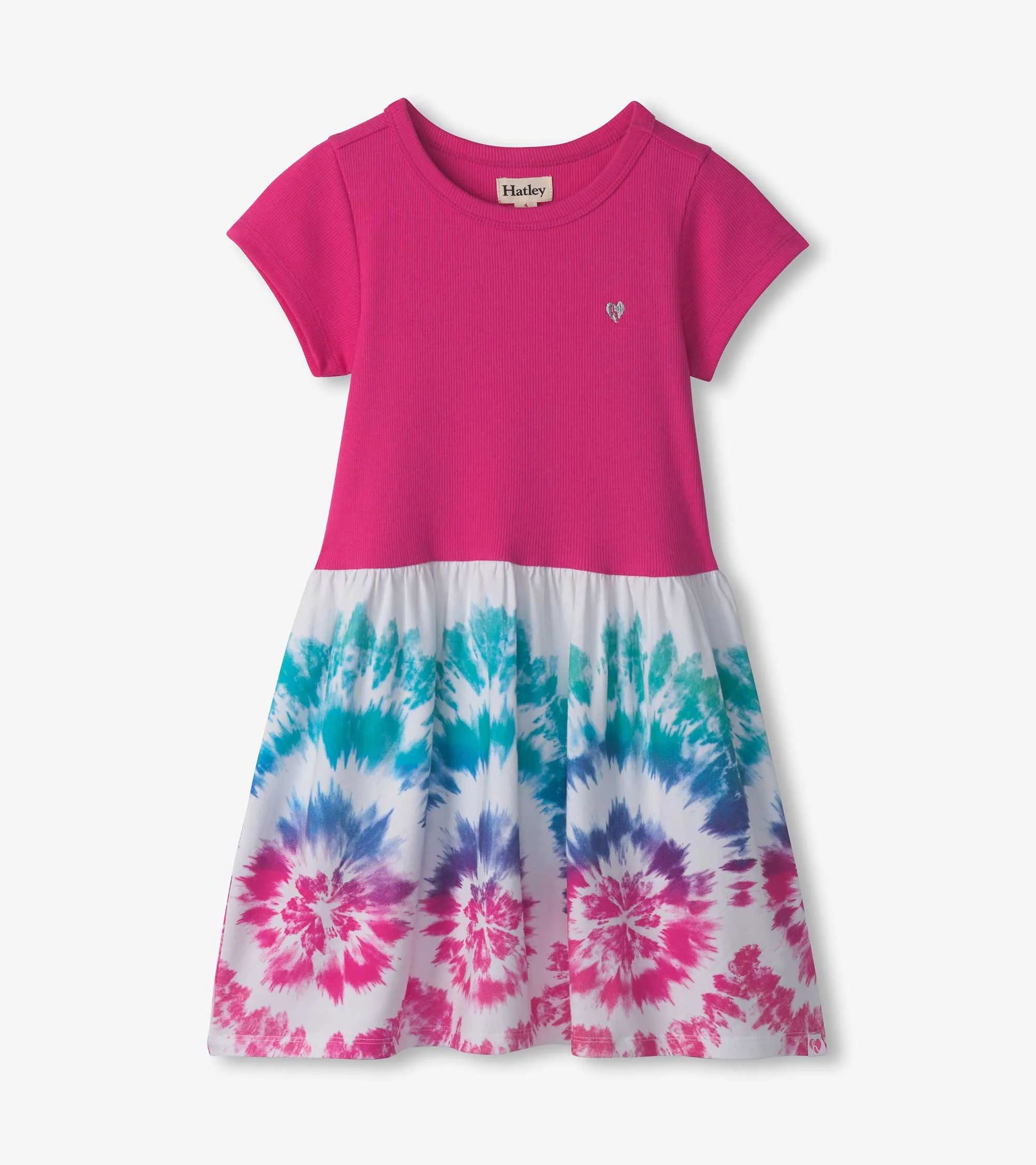 Girls Sunburst Mixed Fabric Dress -Hatley