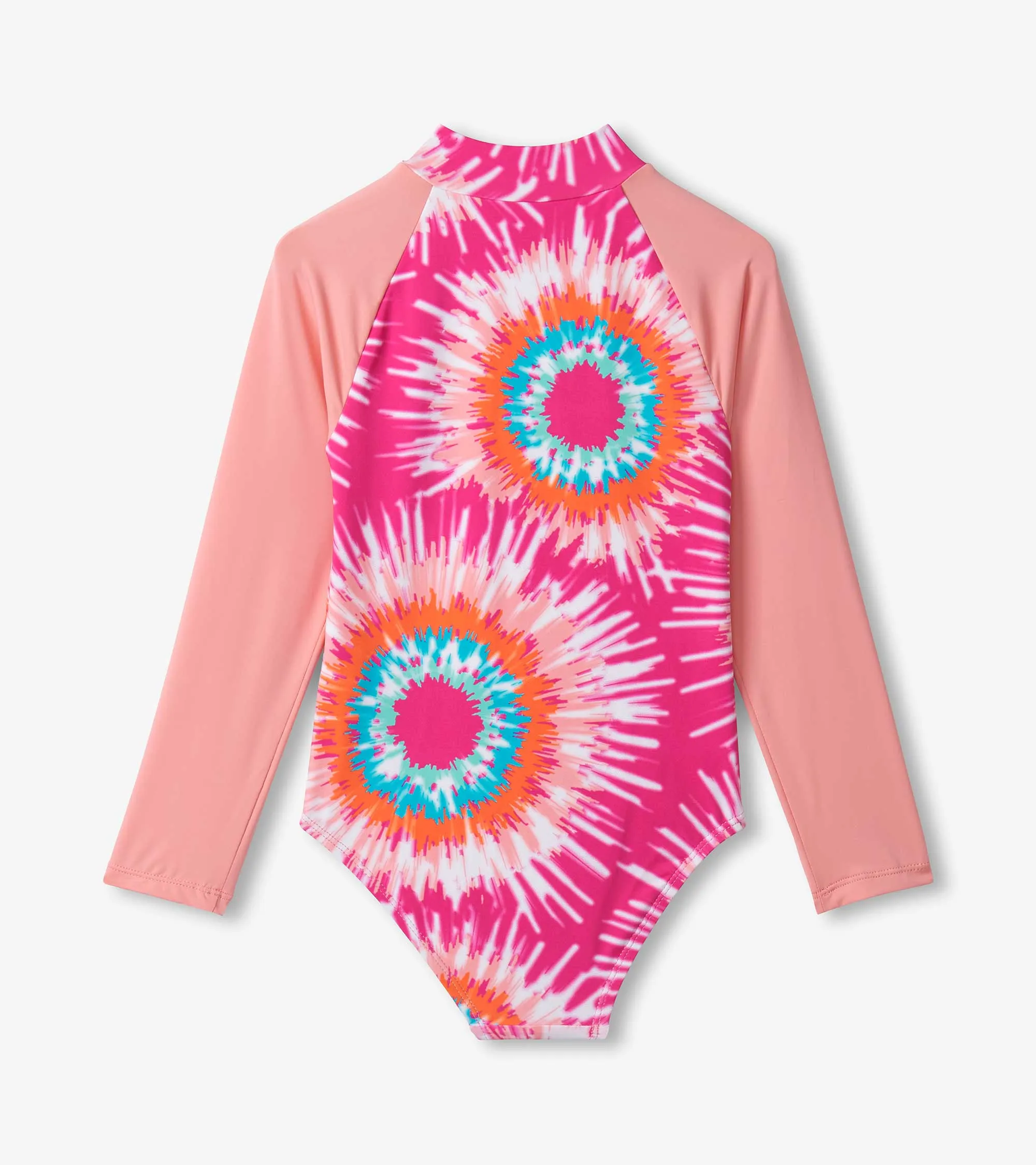 Girls Sunburst Tie Dye Long Sleeve Rashguard Swimsuit -Hatley
