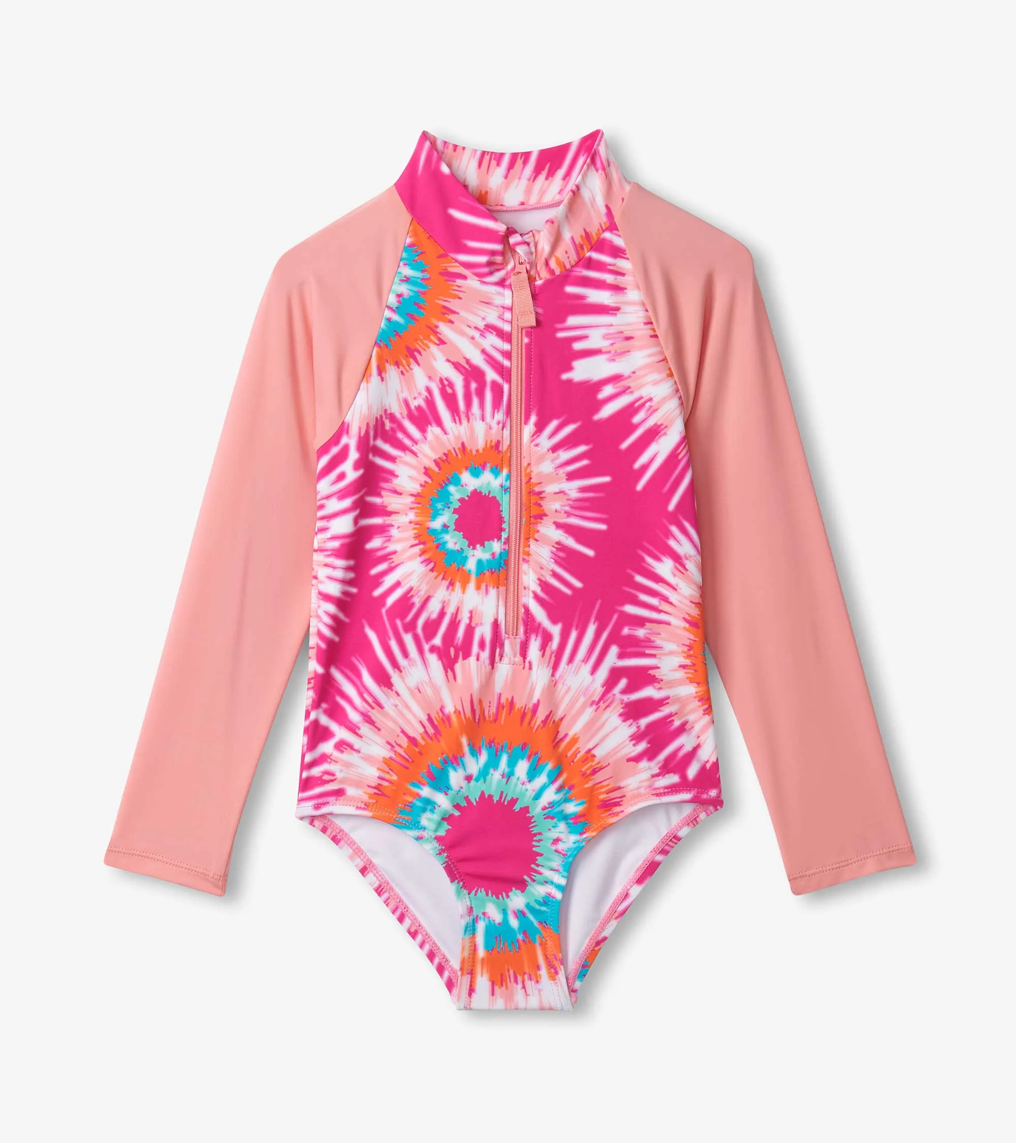 Girls Sunburst Tie Dye Long Sleeve Rashguard Swimsuit -Hatley