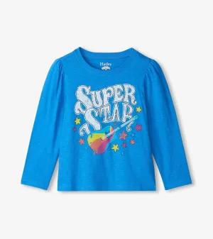 Girls Super Star Guitar Long Sleeve Graphic Tee -Hatley