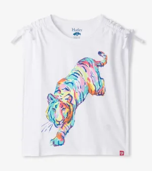 Girls Tiger Cinched Shoulder Top -Hatley