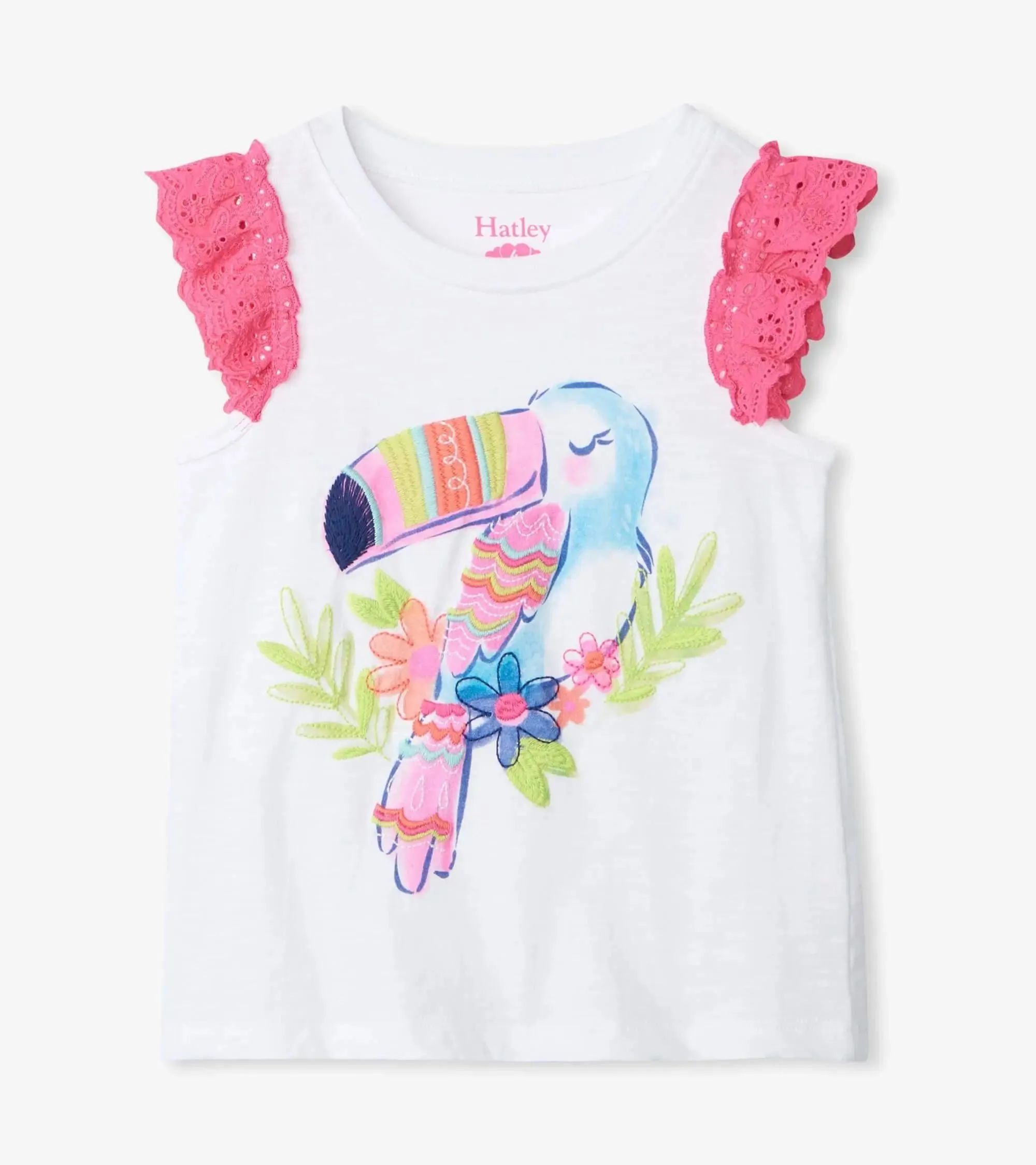 Girls Toucan Tropics Eyelet Trim Tank | Hatley