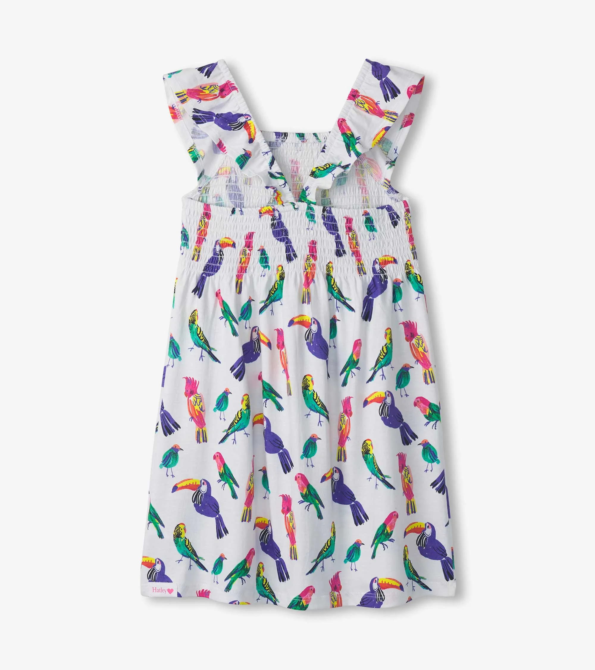 Girls Tropical Birds Smocked Dress -Hatley