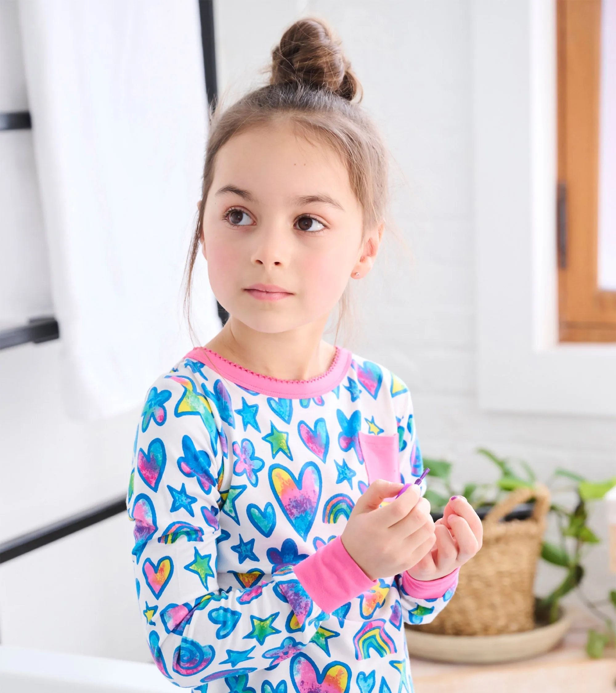 Girls Watercolour Doodles Bamboo Pajama Set -Hatley
