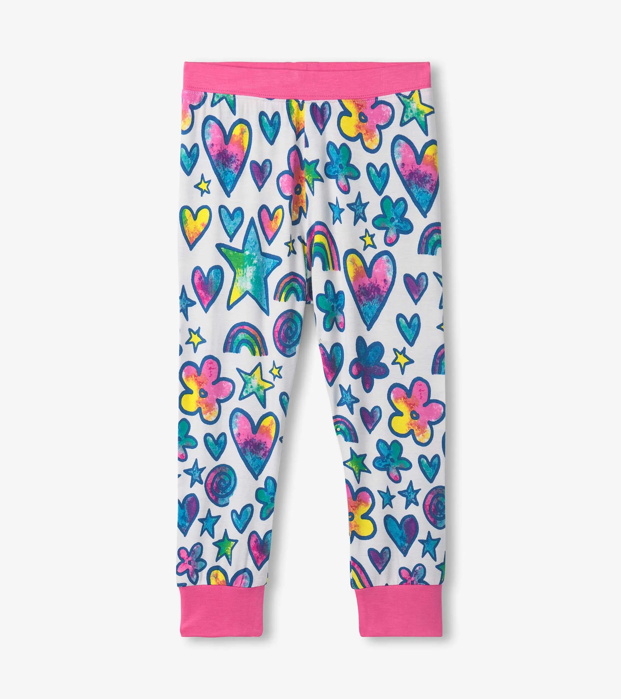 Girls Watercolour Doodles Bamboo Pajama Set -Hatley