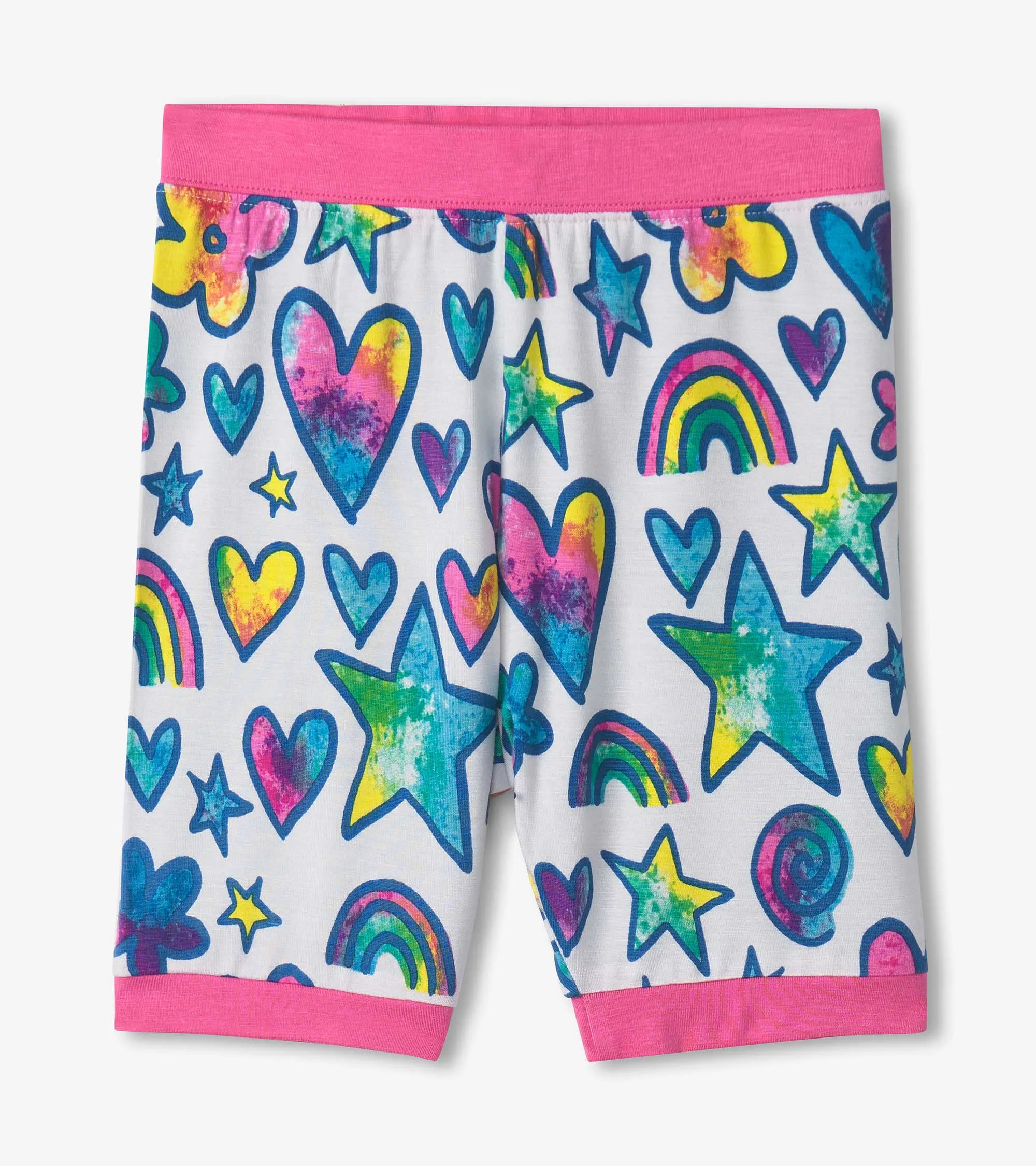 Girls Watercolour Doodles Bamboo Short Pajama Set -Hatley