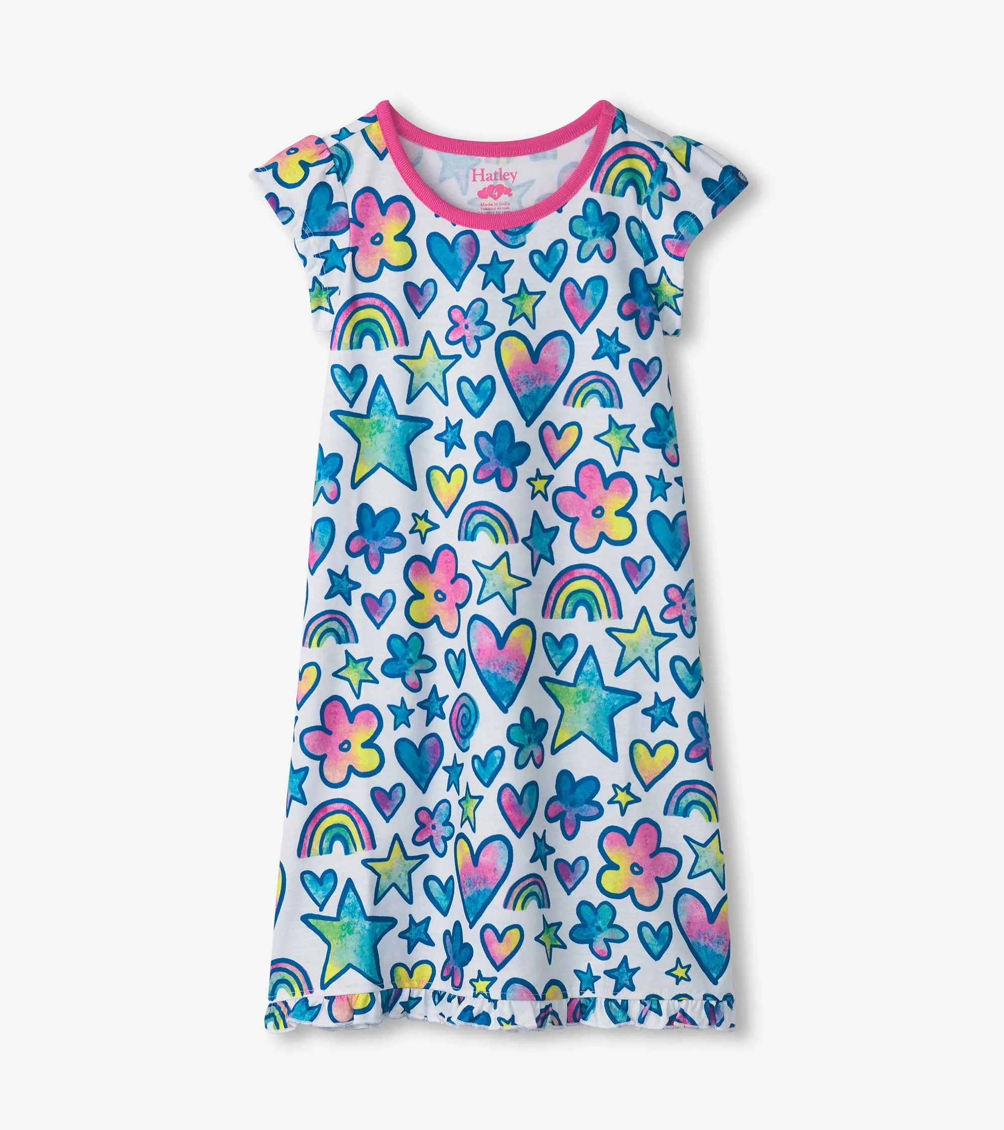 Girls Watercolour Doodles Nightdress -Hatley