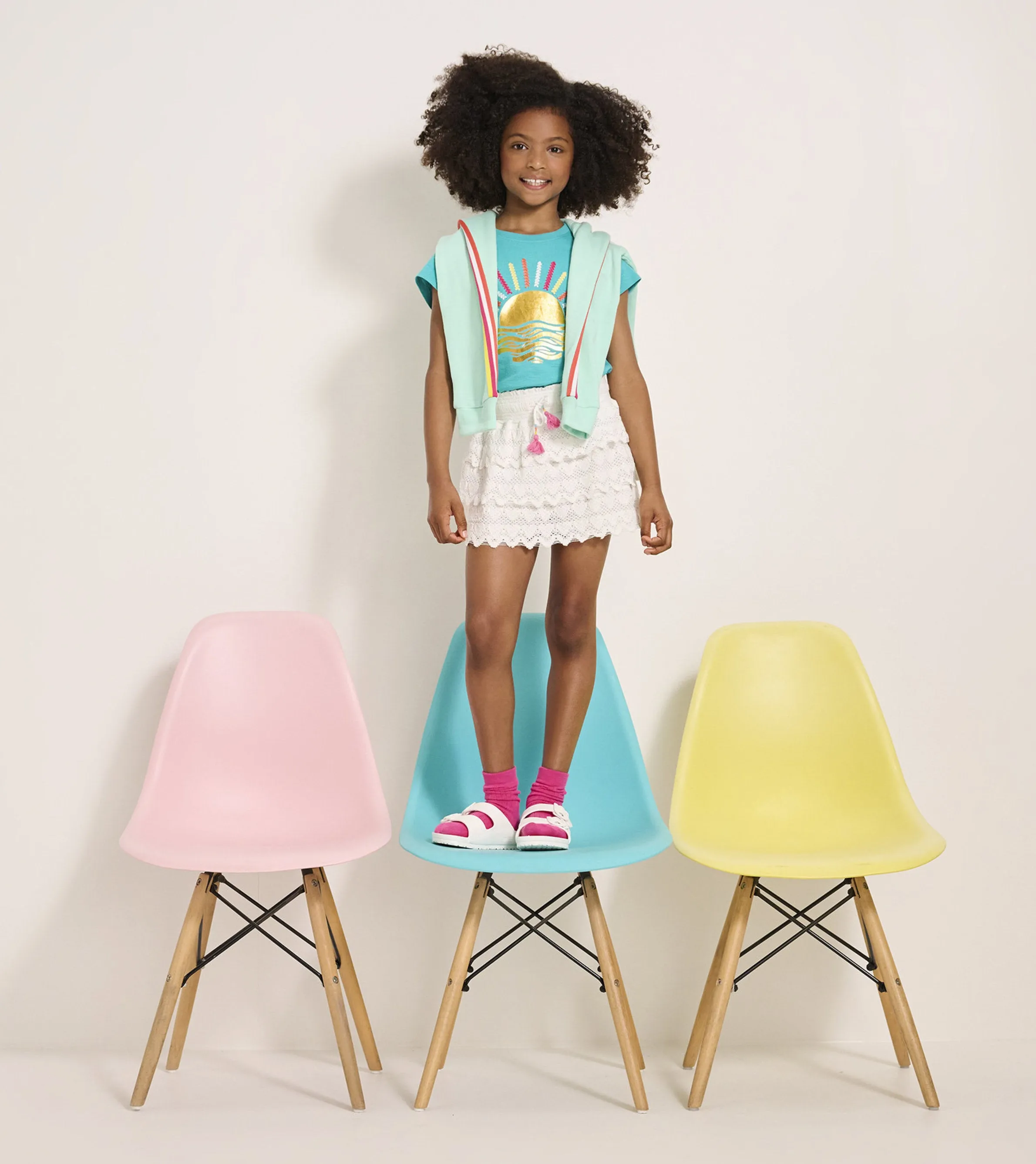 Girls White Hearts Floaty Skort -Hatley
