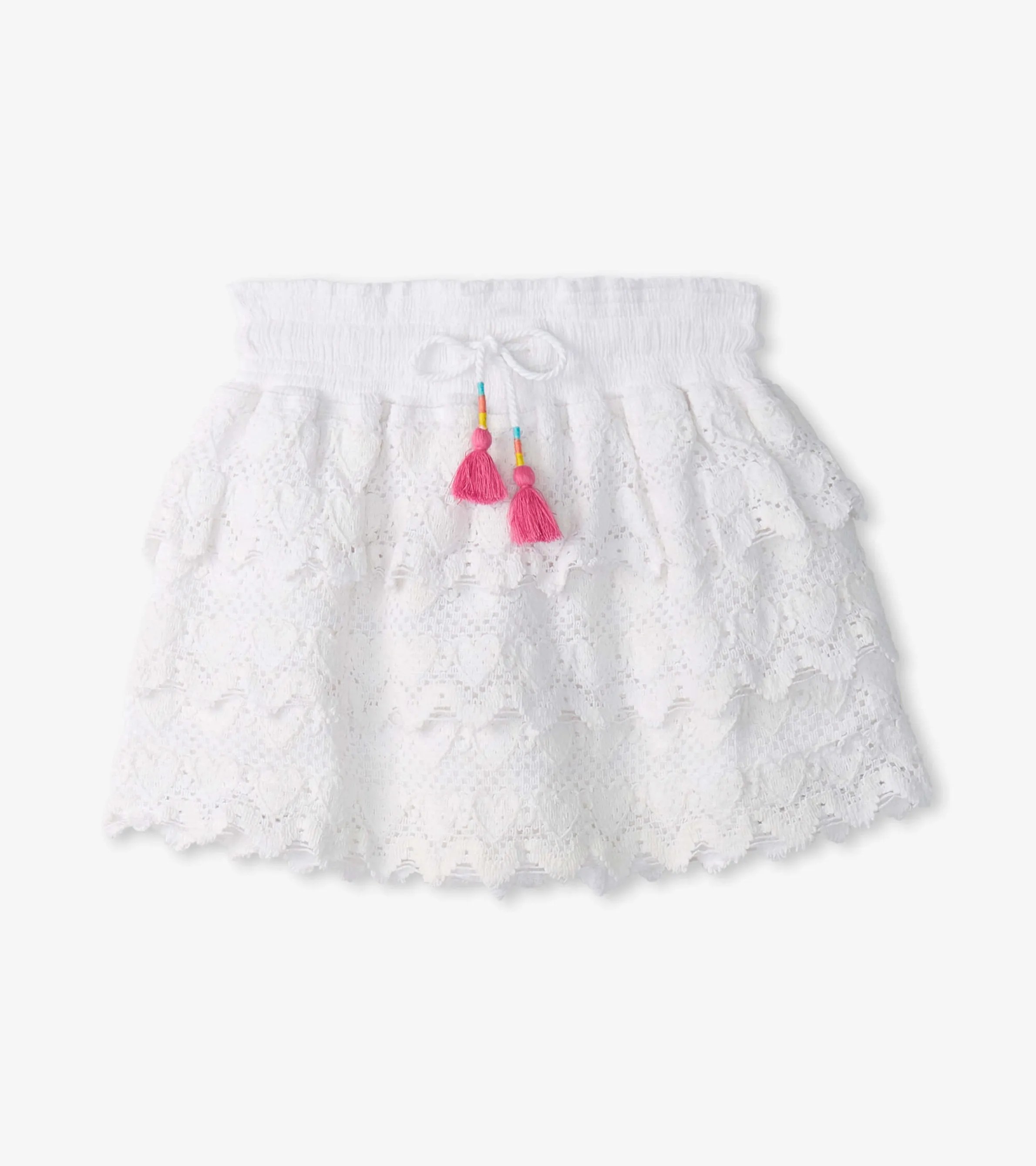 Girls White Hearts Floaty Skort -Hatley