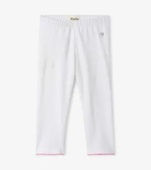 Girls White Summer Capri Leggings -Hatley