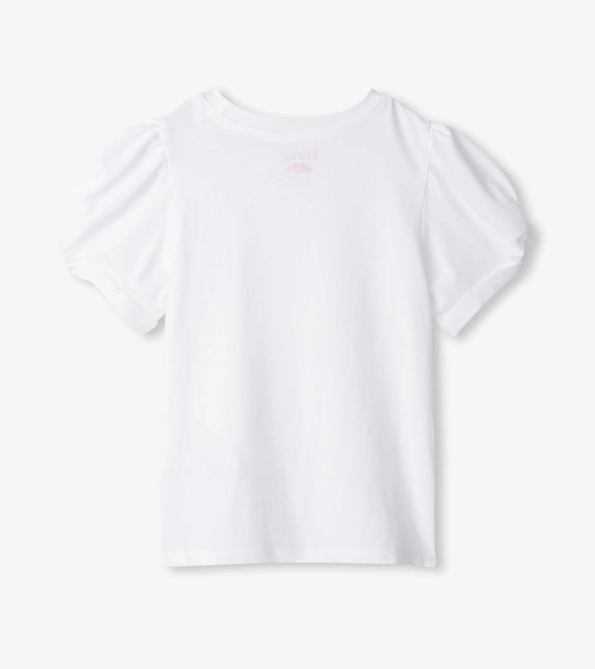 Girls White Twisted Sleeve Tee -Hatley