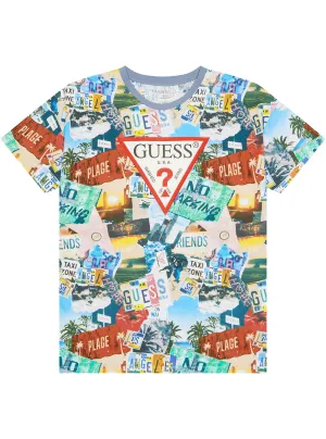 Graffiti Print T-Shirt (7-18) Guess