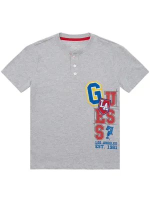 Grey Henley Short Sleeve T-Shirt (2-7) Guess