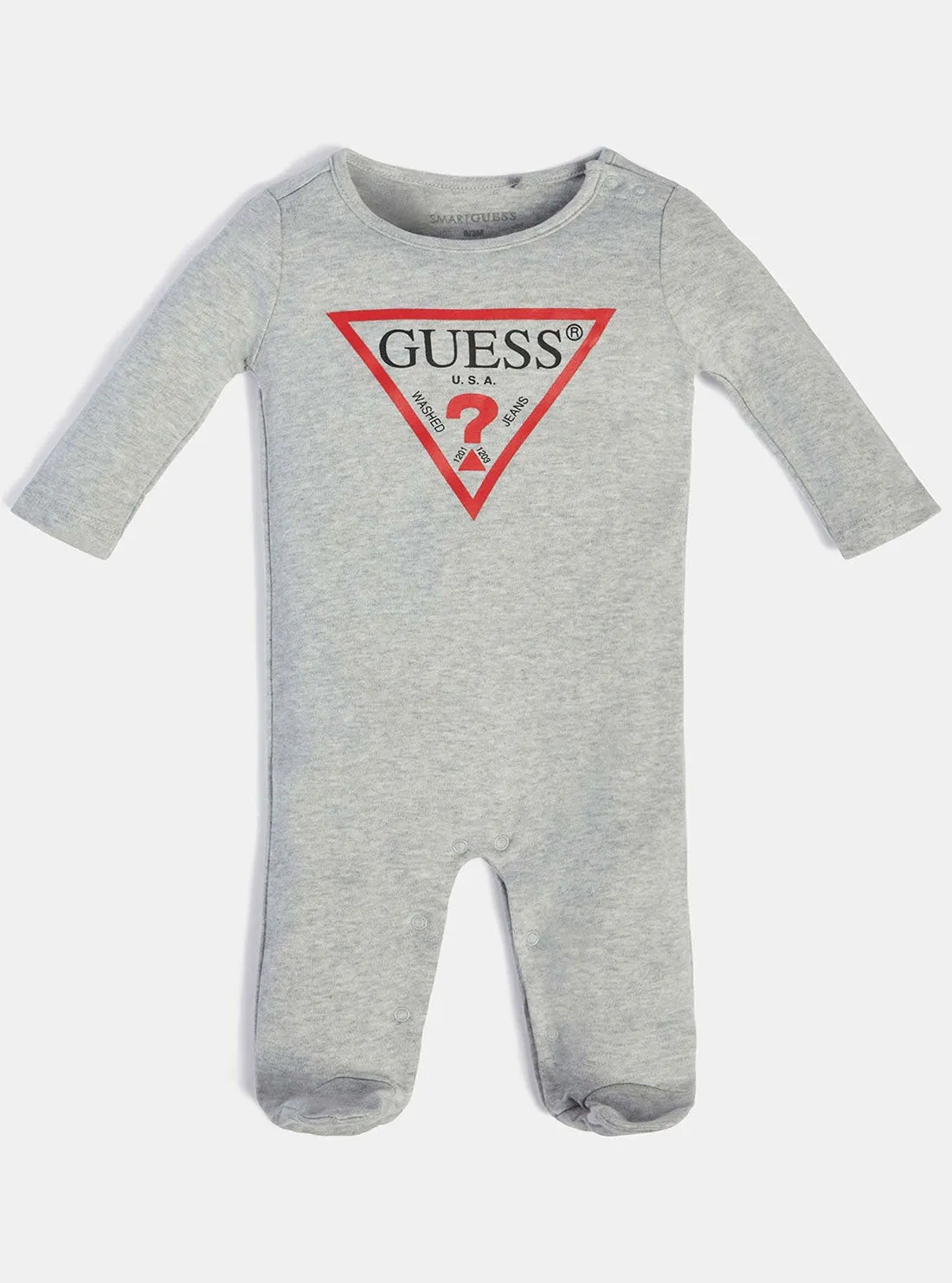 Grey Logo Onesie (0-12m) Guess
