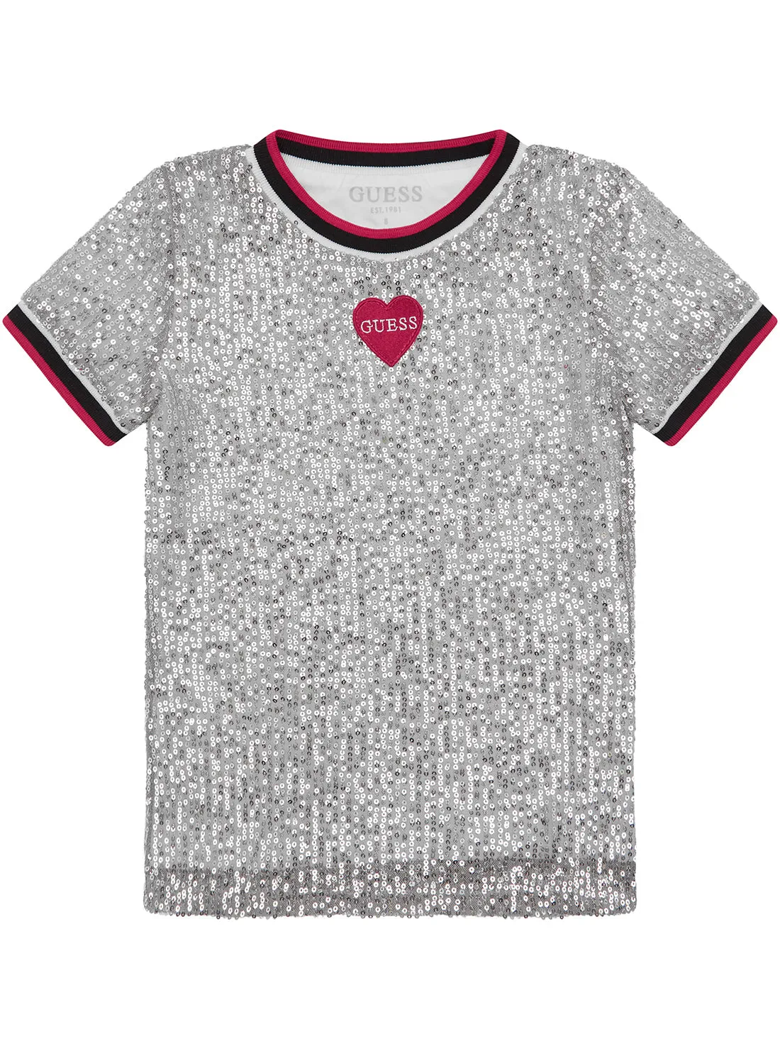 Grey Regular Sequins T-Shirt (7-16) Guess