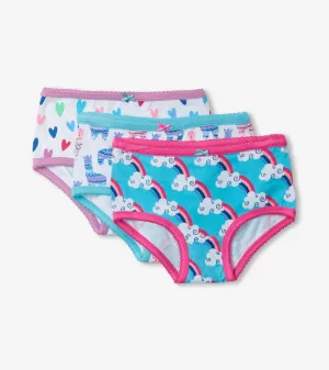 Happy Prints Girls Hipster Underwear 3 Pack -Hatley