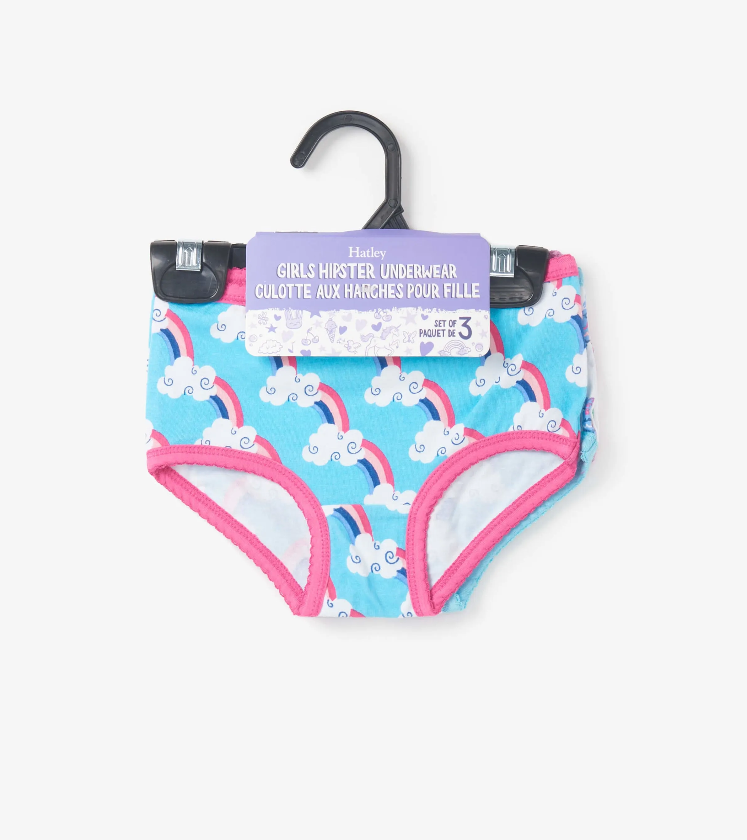 Happy Prints Girls Hipster Underwear 3 Pack -Hatley