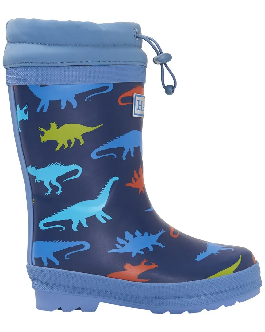 Hatley Dino Silhouettes Sherpa-Lined Rain Boot & Matching Socks