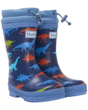 Hatley Dino Silhouettes Sherpa-Lined Rain Boot & Matching Socks