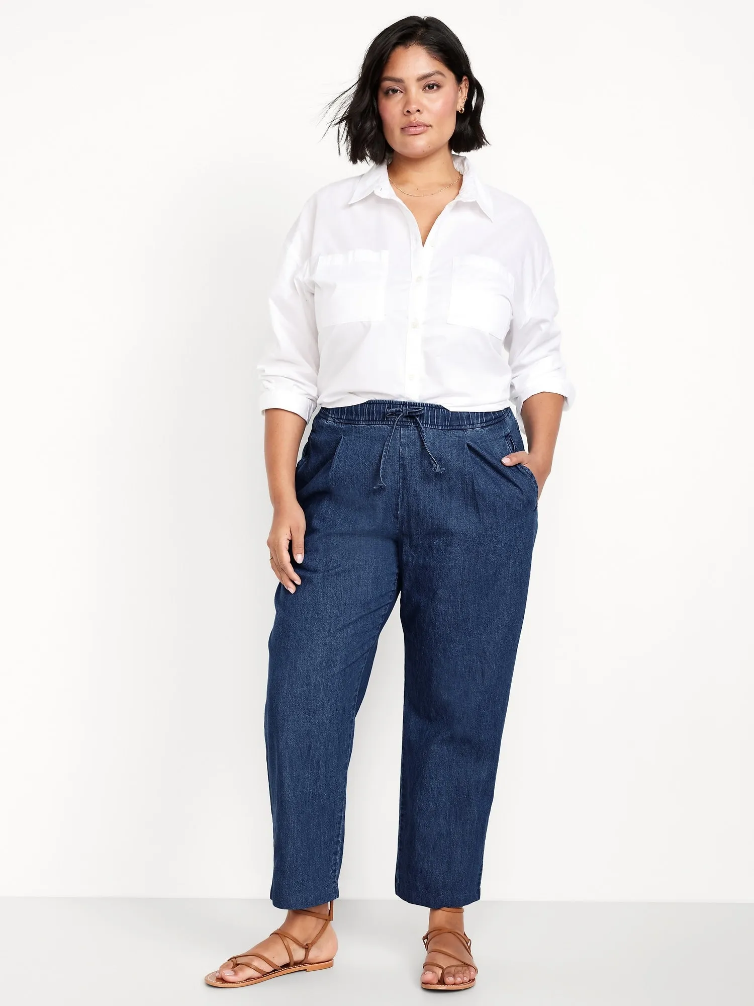 High-Waisted Billie Straight Ankle Trouser