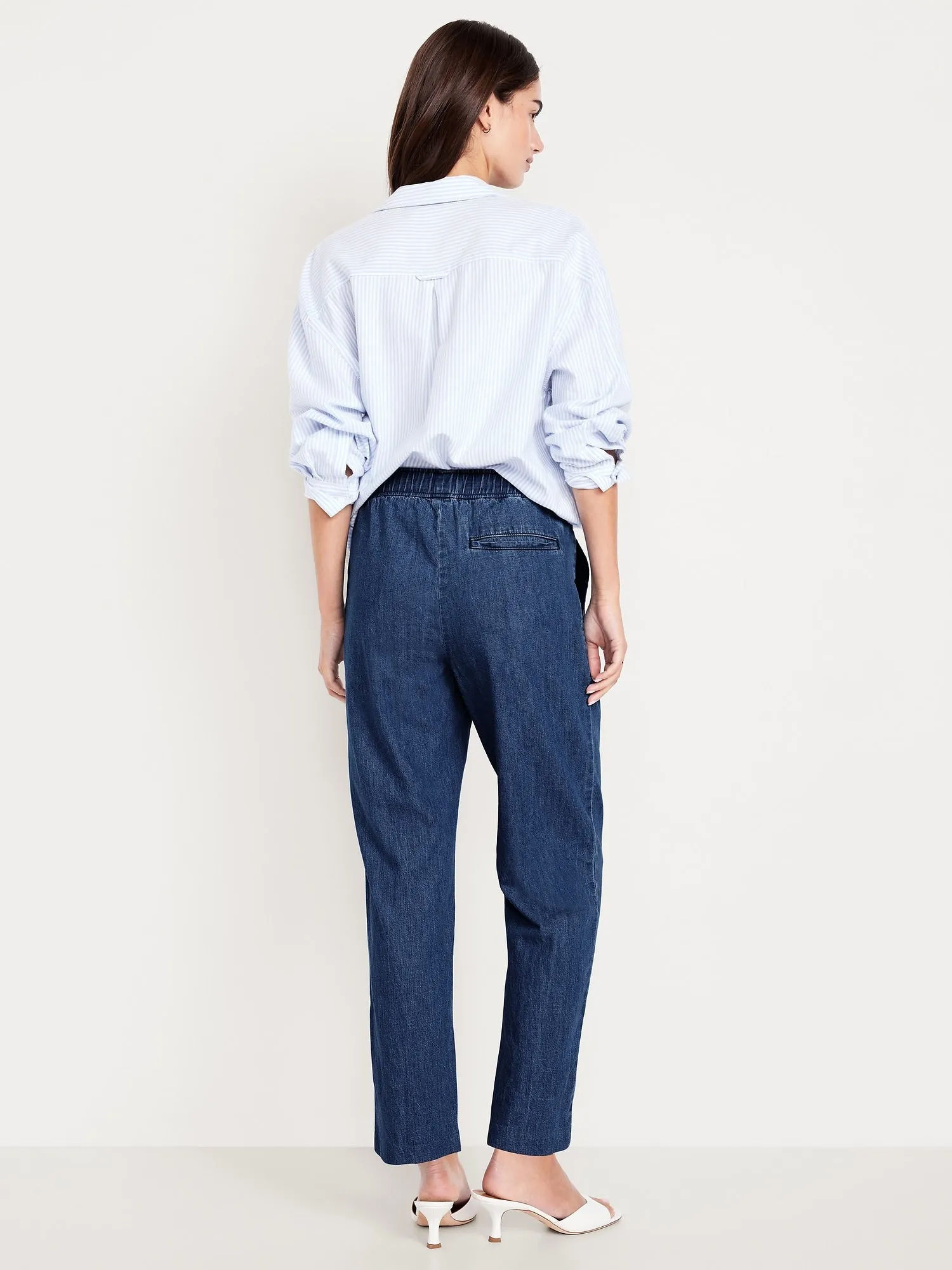 High-Waisted Billie Straight Ankle Trouser