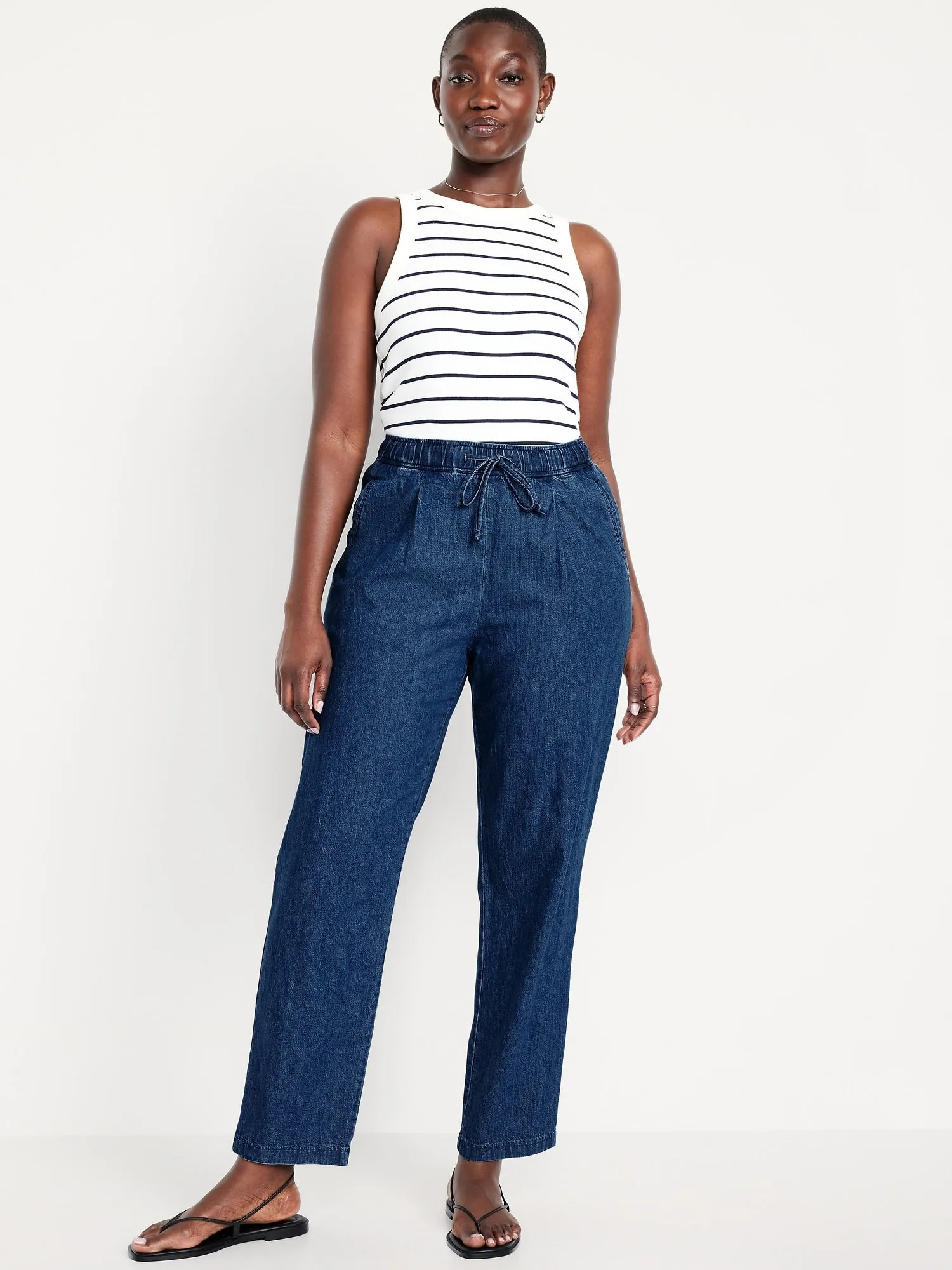 High-Waisted Billie Straight Ankle Trouser