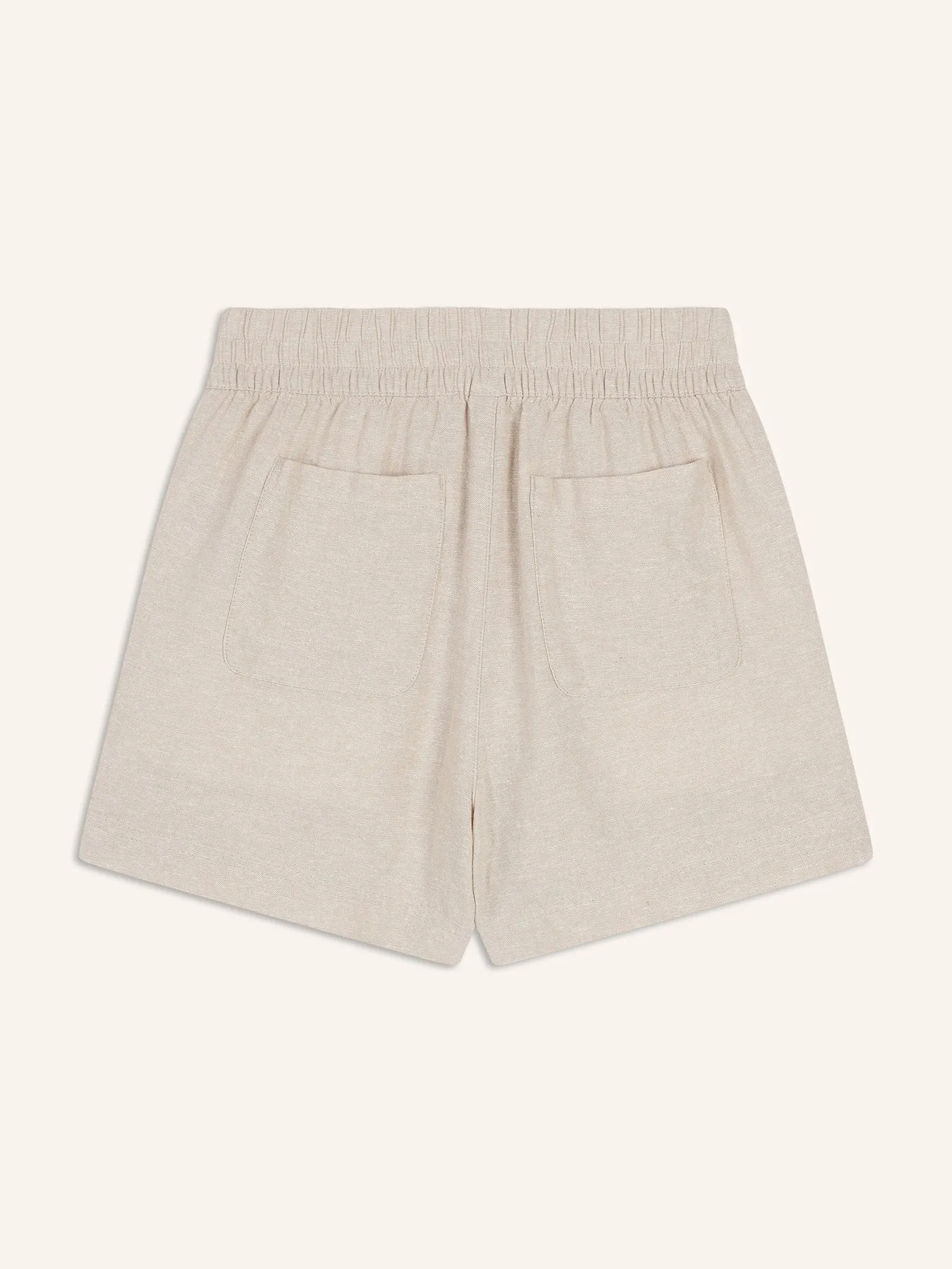 High-Waisted Linen-Blend Pull-On Shorts -- 3.5-inch inseam