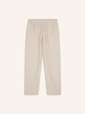 High-Waisted Linen-Blend Straight Pants