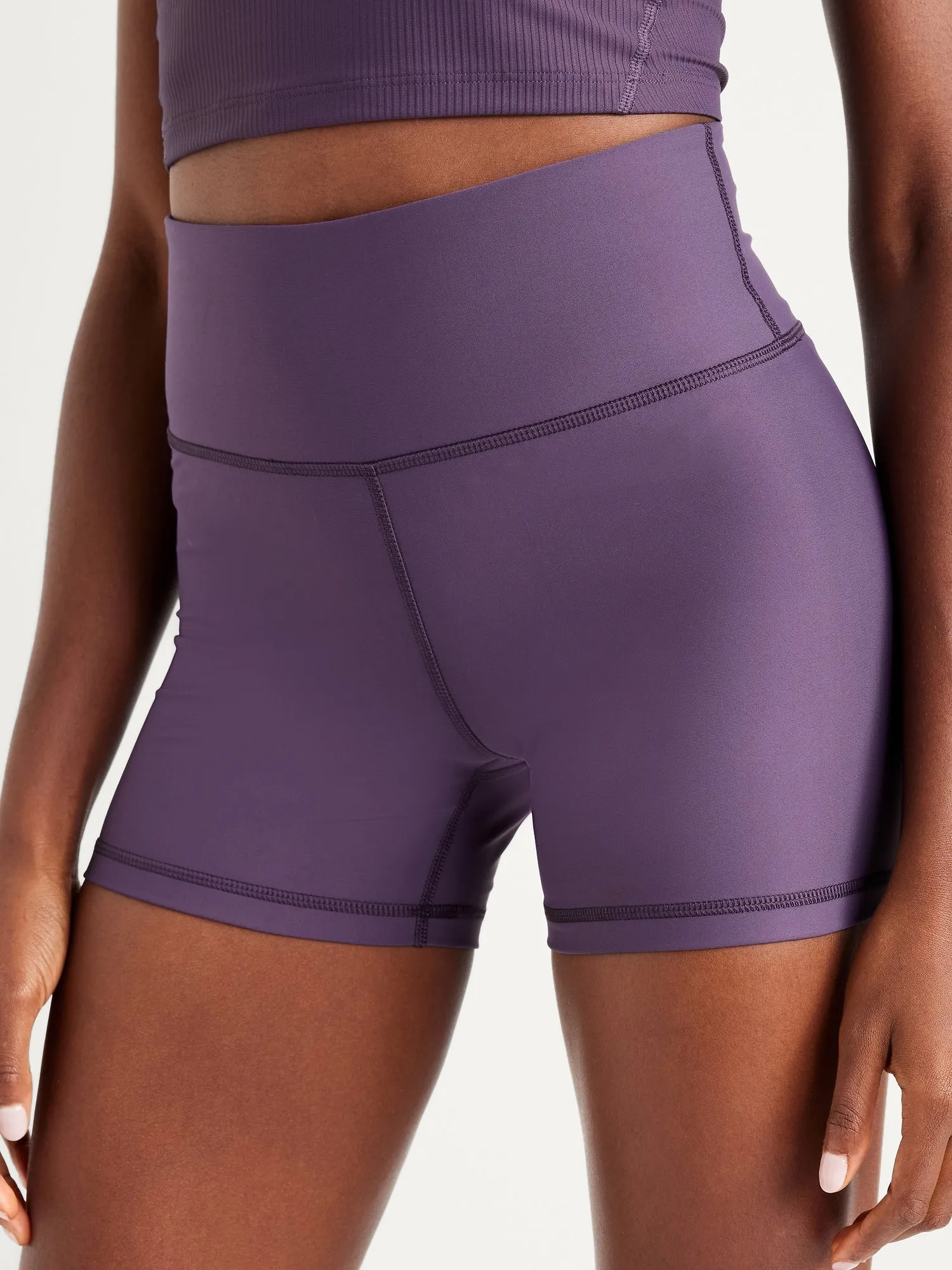 High-Waisted PowerSoft Biker Shorts -- 4-inch inseam