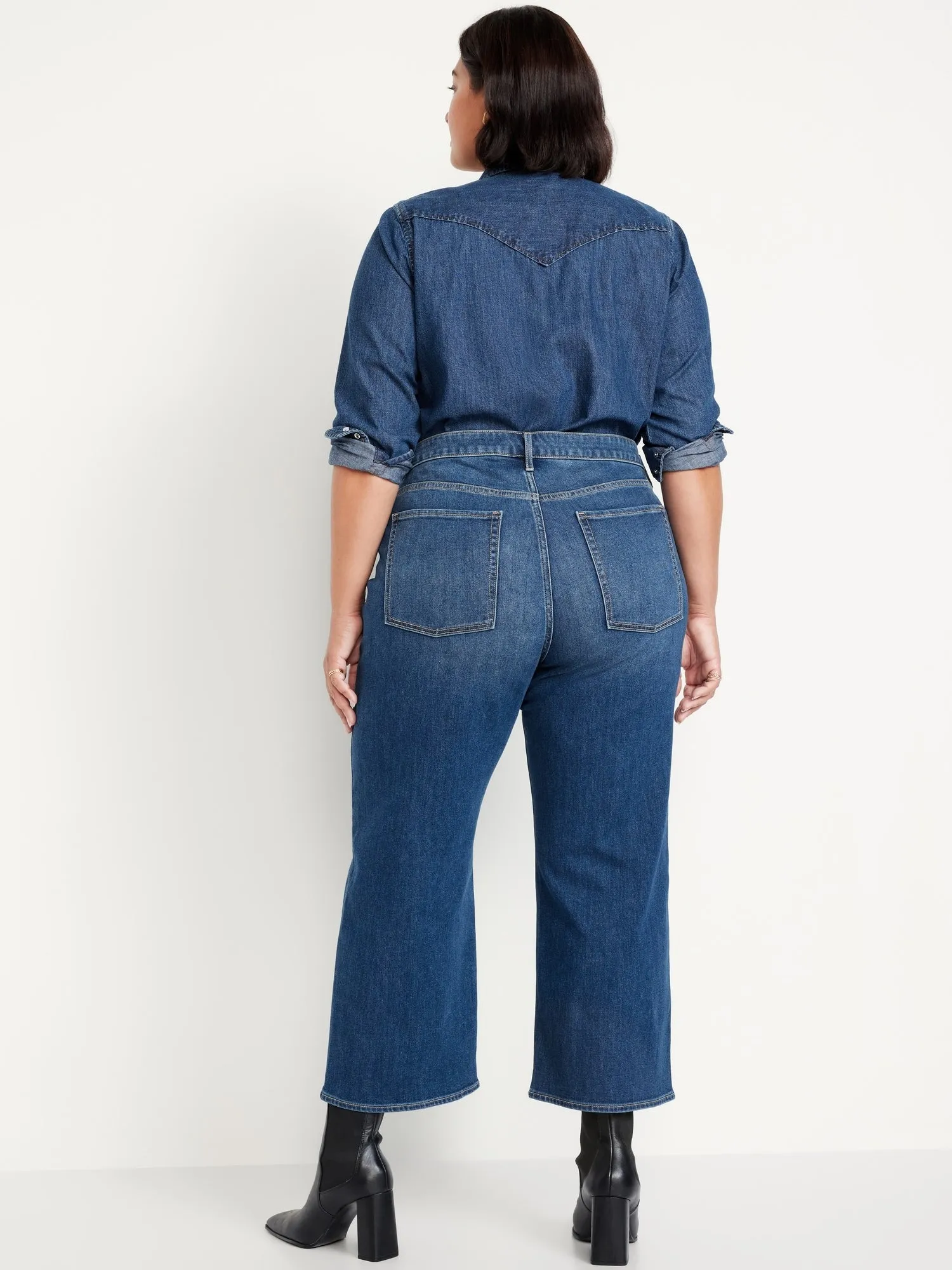 High-Waisted Wow Crop Wide-Leg Jeans